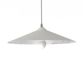 LUMICOM - CHAPEAU Suspension, 1XE27, max 42W, métal, blanc traffic/feuille argent, D40cm