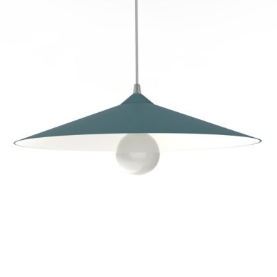 LUMICOM - CHAPEAU Suspension, 1XE27, max 42W, métal, bleu méditerranéen/blanc traffic, D40cm