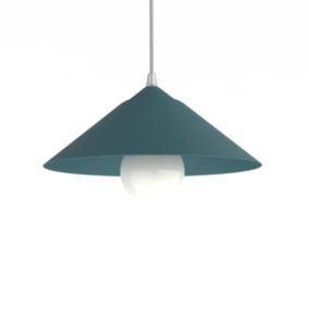 LUMICOM - CHAPEAU Suspension, 1XE27, max 42W, métal, bleu méditerranéen, D25cm