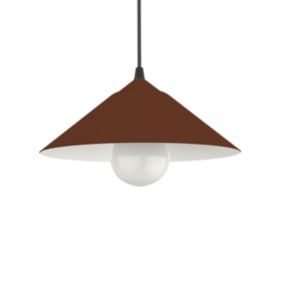 LUMICOM - CHAPEAU Suspension, 1XE27, max 42W, métal, corten/blanc traffic, D25cm