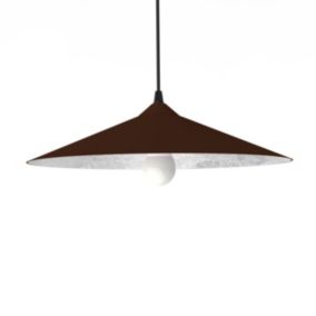 LUMICOM - CHAPEAU Suspension, 1XE27, max 42W, métal, corten/feuille argent, D40cm