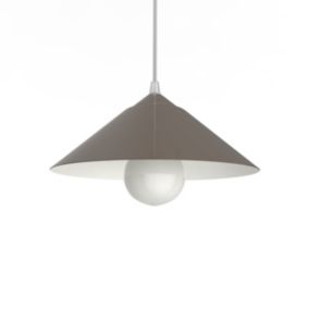 LUMICOM - CHAPEAU Suspension, 1XE27, max 42W, métal, gris brillant/blanc traffic, D25cm