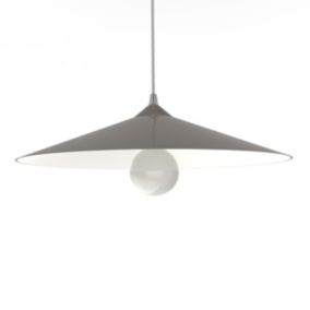 LUMICOM - CHAPEAU Suspension, 1XE27, max 42W, métal, gris brillant/blanc traffic, D40cm