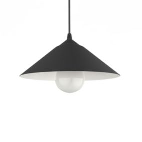 LUMICOM - CHAPEAU Suspension, 1XE27, max 42W, métal, noir mat/blanc traffic, D25cm