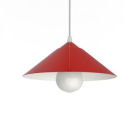 LUMICOM - CHAPEAU Suspension, 1XE27, max 42W, métal, rouge brillant/blanc traffic, D25cm