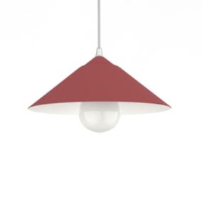 LUMICOM - CHAPEAU Suspension, 1XE27, max 42W, métal, rouge cowhide/blanc traffic, D25cm