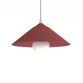 LUMICOM - CHAPEAU Suspension, 1XE27, max 42W, métal, rouge cowhide, D25cm