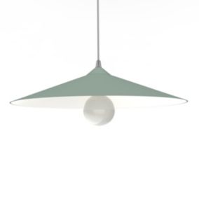 LUMICOM - CHAPEAU Suspension, 1XE27, max 42W, métal, vert iceberg/blanc traffic, D40cm