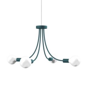 LUMICOM - CLASSIC Plafonnier, 4XE27, max 42W, métal, bleu méditerranéen, D.60cm