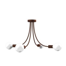 LUMICOM - CLASSIC Plafonnier, 4XE27, max 42W, métal, marron corten, D.60cm