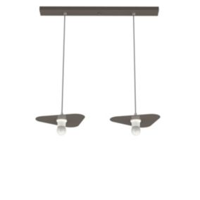 LUMICOM - CLOUD Suspension, 2XE27, max 42W, métal, gris tourterelle brillant, 25x20cm