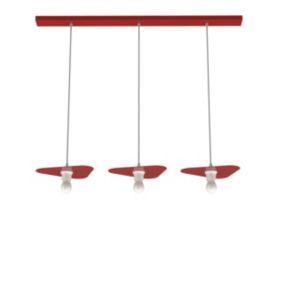 LUMICOM - CLOUD Suspension, 3XE27, max 42W, métal, rouge brillant, 25x20cm