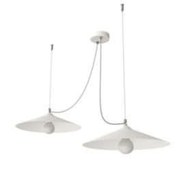 LUMICOM - COLOMBO Suspension, 2XE27, max 42W, métal, blanc mat, D.40cm