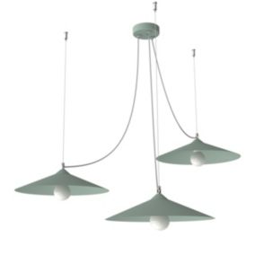 LUMICOM - COLOMBO Suspension, 3XE27, max 42W, métal, iceberg green, D.40cm