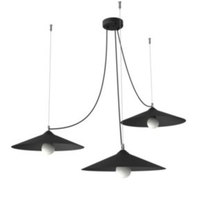 LUMICOM - COLOMBO Suspension, 3XE27, max 42W, métal, matt black, D.40cm