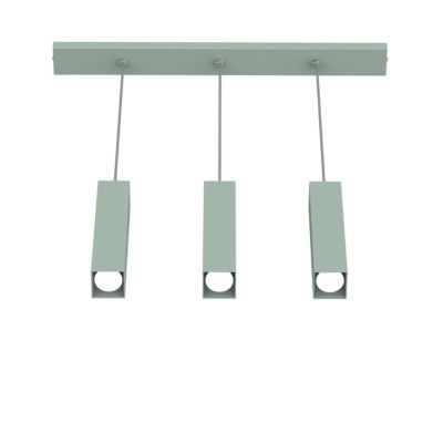 LUMICOM - CUBE Sospensione, 3X GU10, max 33W, metallo, verde iceberg, L70cm x H30cm