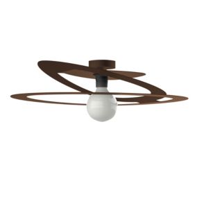 LUMICOM - DILATE Plafonnier, 1X E27, max 42W, métal, corten, D.60cm