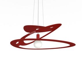 LUMICOM - DILATE Suspension, 1X E27, max 42W, métal, rouge brillant, D.80cm