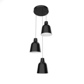 LUMICOM - DONG COMPO Suspension, 3X E27, max 42W, métal, noir brillant/blanc, D.35cm