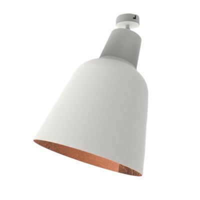 LUMICOM - DONG Plafonnier, 1X E27, max 42W, métal, feuille d'argent/blanc, D.16cm