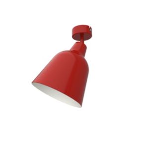 LUMICOM - DONG Plafonnier, 1X E27, max 42W, métal, rouge brillant/blanc, D.16cm