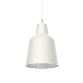 LUMICOM - DONG Suspension, 1X E27, max 42W, métal, blanc/feuille argent, D.33cm