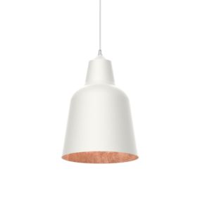 LUMICOM - DONG Suspension, 1X E27, max 42W, métal, blanc/feuille cuivre, D.25cm