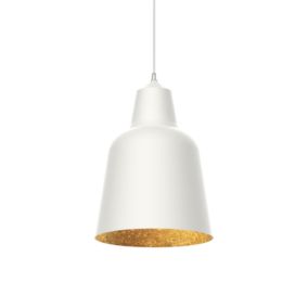 LUMICOM - DONG Suspension, 1X E27, max 42W, métal, blanc/feuille d'or, D.25cm