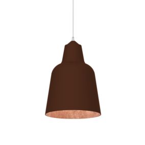 LUMICOM - DONG Suspension, 1X E27, max 42W, métal, corten/feuille cuivre, D.25cm