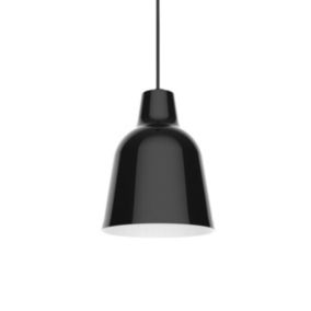 LUMICOM - DONG Suspension, 1X E27, max 42W, métal, noir brillant/blanc, D.16cm