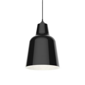 LUMICOM - DONG Suspension, 1X E27, max 42W, métal, noir brillant/blanc, D.33cm