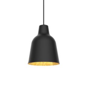 LUMICOM - DONG Suspension, 1X E27, max 42W, métal, noir mat/feuille argent, D.16cm