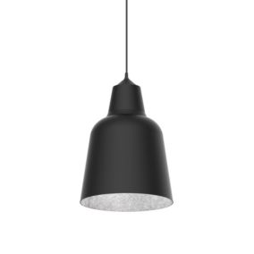 LUMICOM - DONG Suspension, 1X E27, max 42W, métal, noir mat/feuille argent, D.33cm