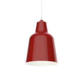 LUMICOM - DONG Suspension, 1X E27, max 42W, métal, rouge brillant/blanc, D.25cm