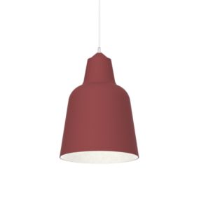 LUMICOM - DONG Suspension, 1X E27, max 42W, métal, rouge cowhide/blanc, D.33cm