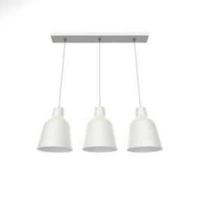 LUMICOM - DONG TRACK Suspension, 3X E27, max 42W, métal, blanc mat/feuille argent, D.16cm