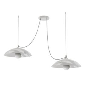 LUMICOM - DREAM Suspension, 2X E27, max 42W, métal, blanc brillant, D.40cm