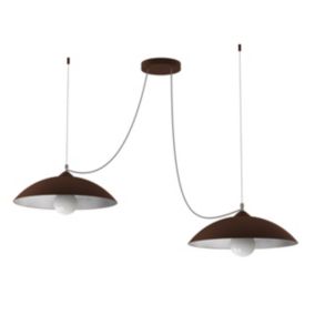 LUMICOM - DREAM Suspension, 2X E27, max 42W, métal, marron corten/feuille argent, D.40cm