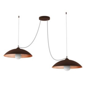 LUMICOM - DREAM Suspension, 2X E27, max 42W, métal, marron corten/feuille cuivre, D.40cm