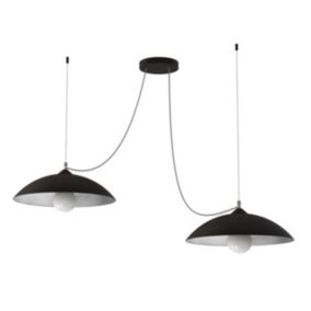 LUMICOM - DREAM Suspension, 2X E27, max 42W, métal, noir mat/feuille argent, D.40cm