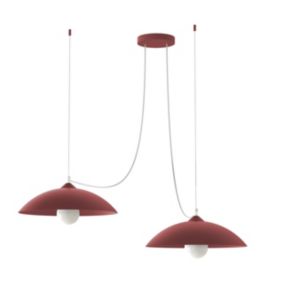 LUMICOM - DREAM Suspension, 2X E27, max 42W, métal, rouge cowhide, D.40cm