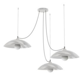 LUMICOM - DREAM Suspension, 3X E27, max 42W, métal, blanc brillant, D.40cm