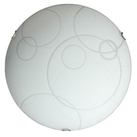 LUMICOM - DROOP Plafonnier, LED INTEGREE, 12W, 4000K, verre sérigraphié, D.30cm