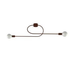 LUMICOM - DUETTO Plafonnier, 2xE27, max 42W, métal, corten, L.100cm