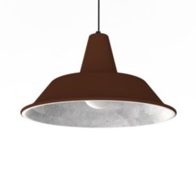 LUMICOM - DUNA Suspension, 1XE27, max 42W, métal, corten/feuille argent, D.45cm