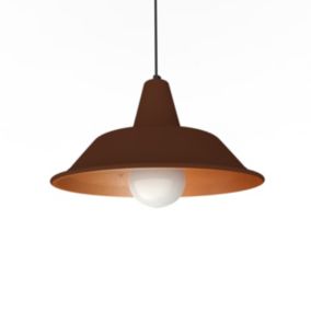 LUMICOM - DUNA Suspension, 1XE27, max 42W, métal, corten/feuille cuivre, D.35cm