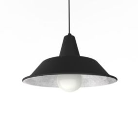 LUMICOM - DUNA Suspension, 1XE27, max 42W, métal, noir mat/feuille argent, D.35cm