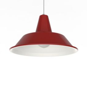 LUMICOM - DUNA Suspension, 1XE27, max 42W, métal, rouge brillant/blanc traffic, D.45cm