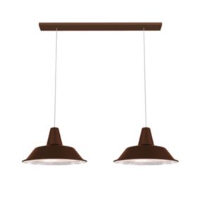 LUMICOM - DUNA TRACK Suspension, 2XE27, max 42W, métal, marron corten/feuille argent, D.35cm