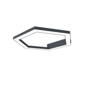 LUMICOM - ESAGONO 1X Plafonnier, STRIP LED, 22W/m, 3000K, métal, anthracite, D.40cm